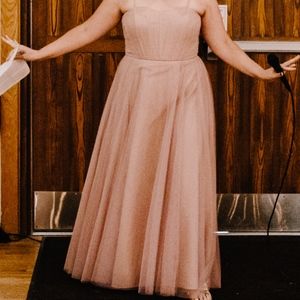 Monique Lhuillier Bridesmaid Dusty Rose Size 14